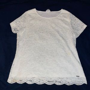 White CK blouse womens XL